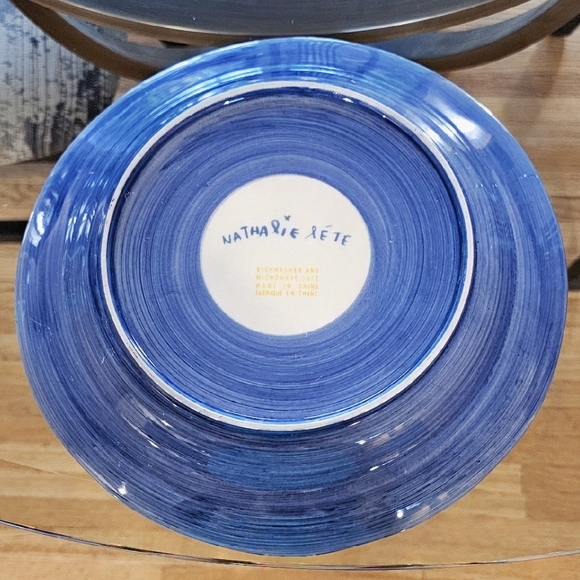 Nathalie Lete X Anthropologie Francophile Coll Plate Blue Monkey & Floral Deaign - Picture 3 of 6